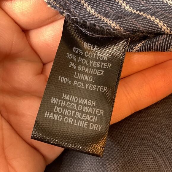 NWT Lulu’s Negotiation Slate Striped Midi Jumpsuit pinstripe culotte sz M - Picture 5 of 7